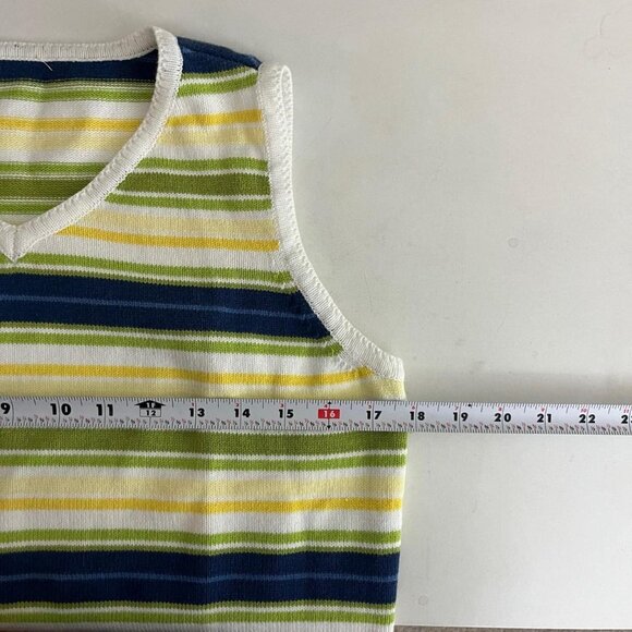 striped knit sleeveless top country club minimalist preppy coastal - Picture 5 of 6